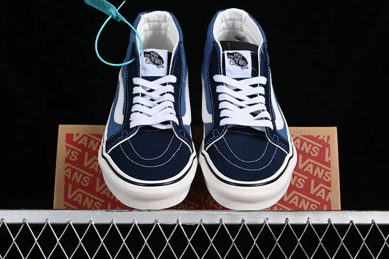 All categories Vans Vans series Vans Mid Vans China Vans Sk8-Mid Vans official navy blue mid-top retro classic casual canvas shoes VN0A391F5TU
